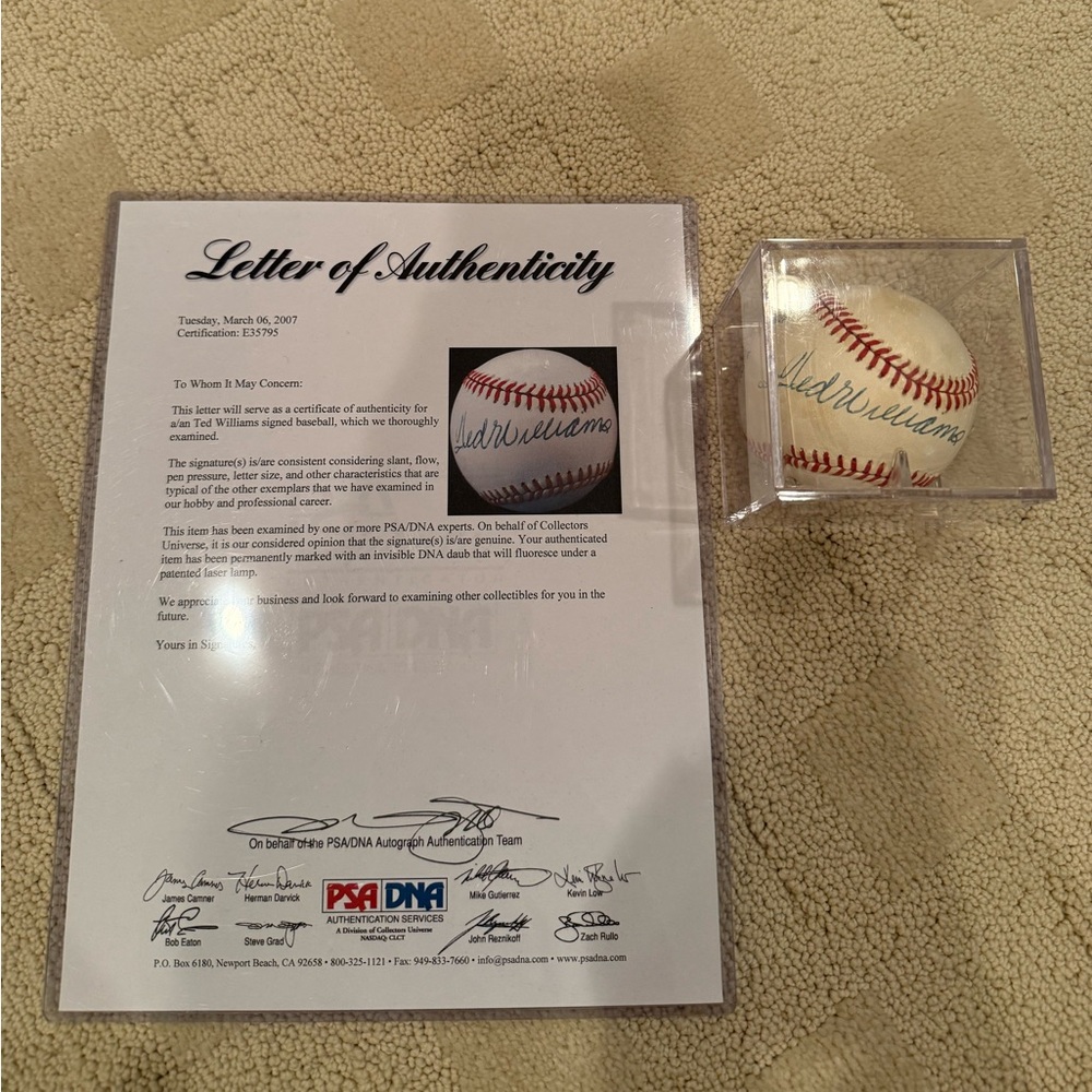 Ted Williams Signed Baseball